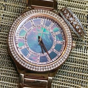 Michael Kors rose gold watch diamond band